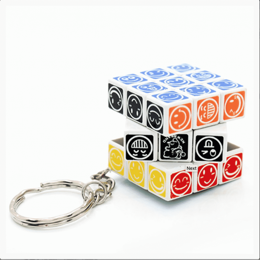 Smiling Faces cube Porte clefs