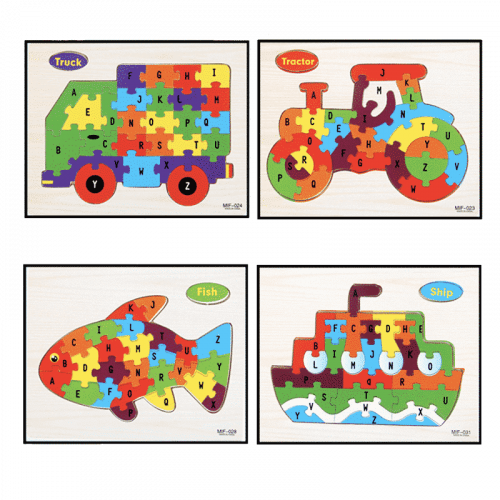Puzzle bois 26 lettres