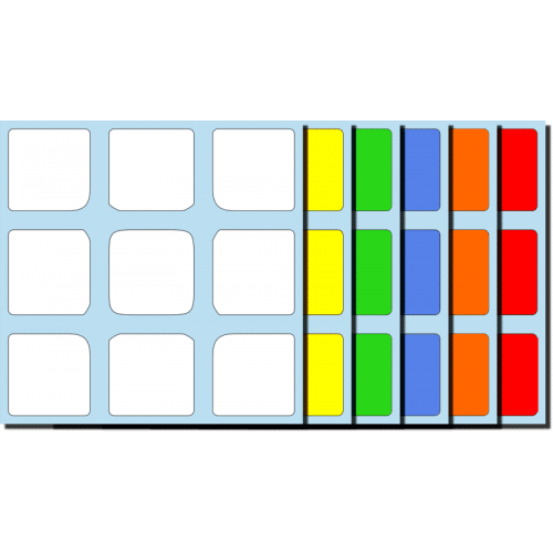 Stickers 3x3 cube 50mm