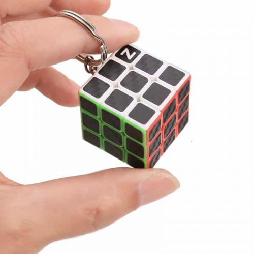 Porte clefs 3x3 fibre carbone