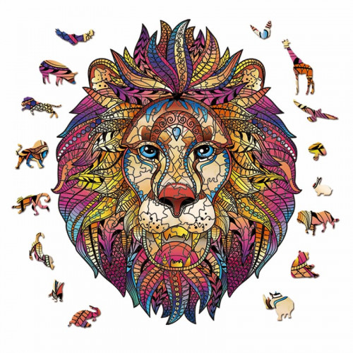 Puzzle animaux en bois Lion