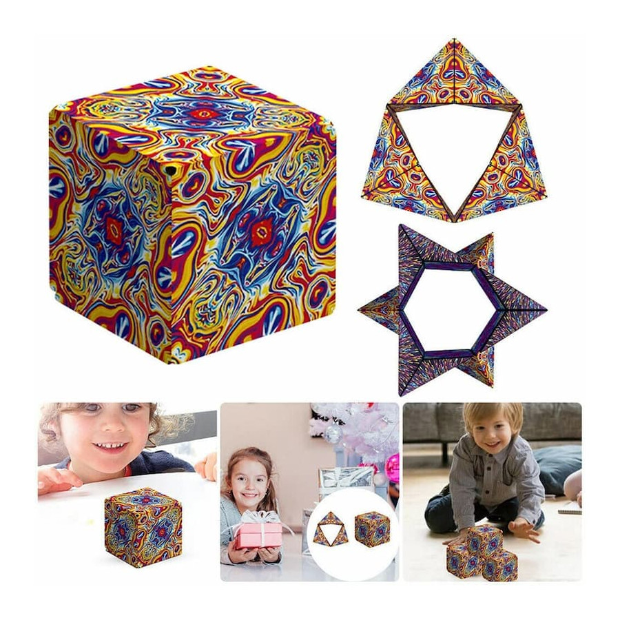 Cube magique magnétique interchangeable pour enfants, jouet de puzzle  anti-stress pour adultes, se transforme en