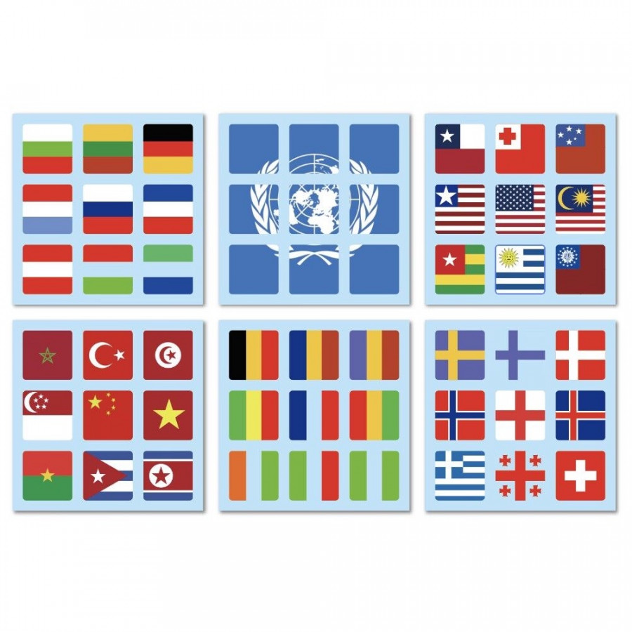 Stickers drapeaux pays 3x3