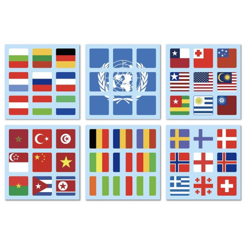 Stickers drapeaux pays 3x3