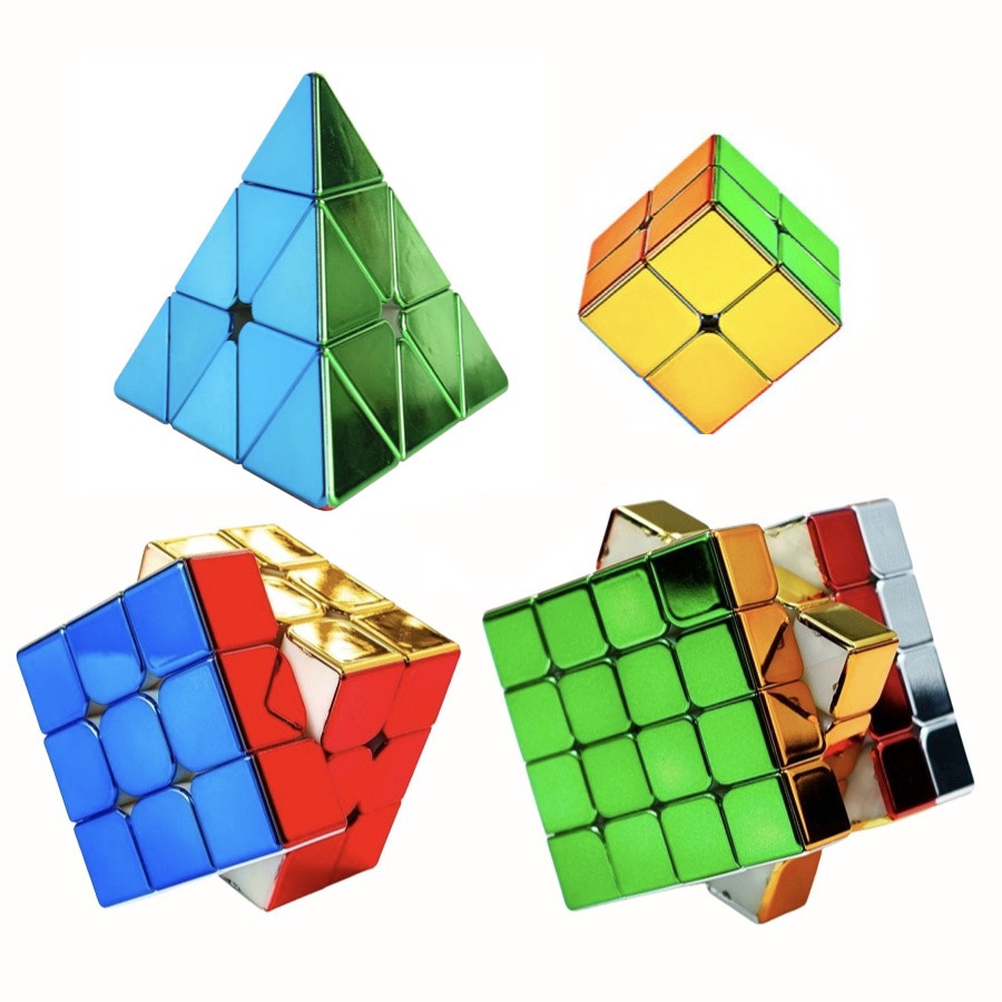 Bundle 4 Cubes Métallisés Magnétiques