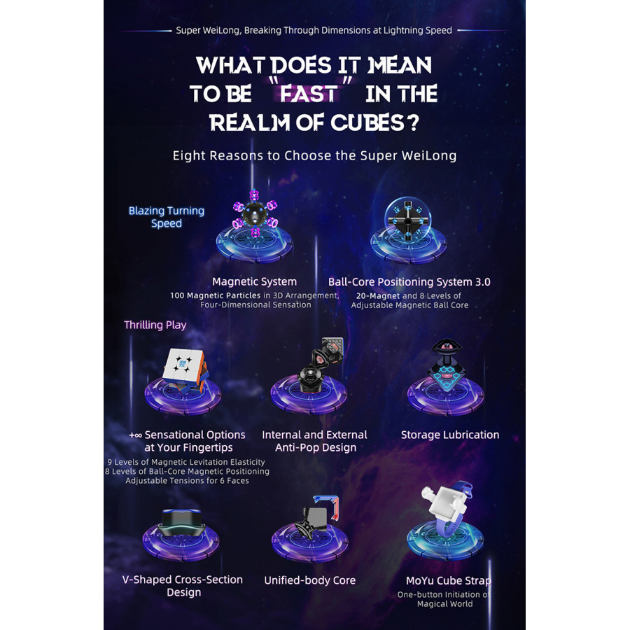 MoYu Super WeiLong 3x3 UV Ball-Core 8 aimants