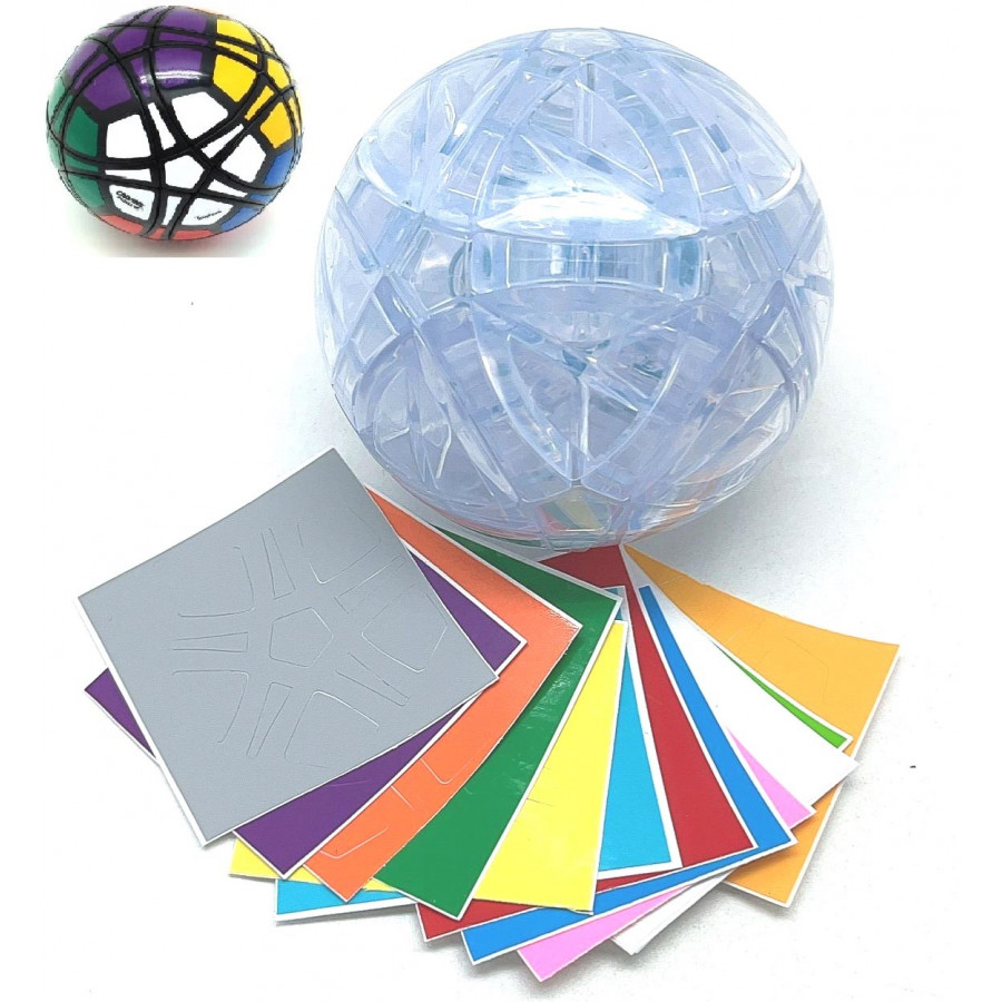 Traiphum Megaminx Balle transparent 12 couleurs DIY stickers