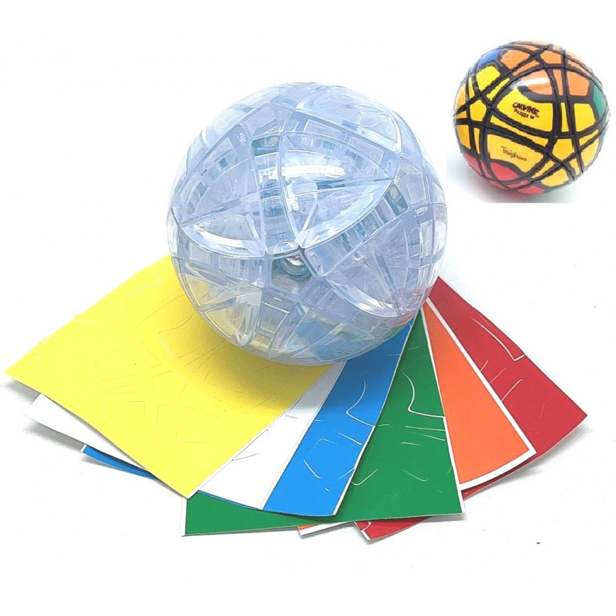 Traiphum Megaminx Balle transparent 6 couleurs DIY stickers