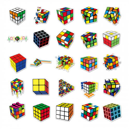 Cube Pattern Stickers (50pcs)
