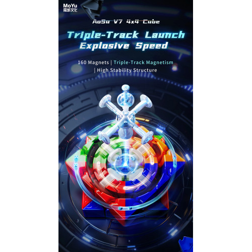 MoYu AoSu V7 4x4 Triple Track Magnetique UV