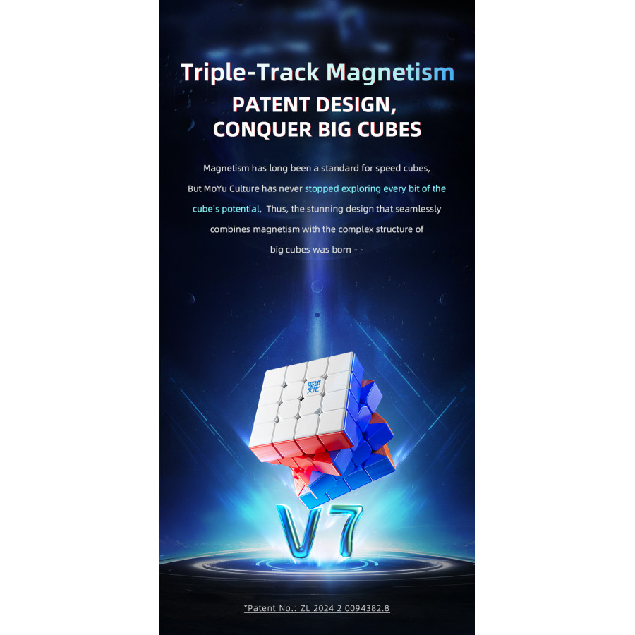 MoYu AoSu V7 4x4 Triple Track Magnetique UV