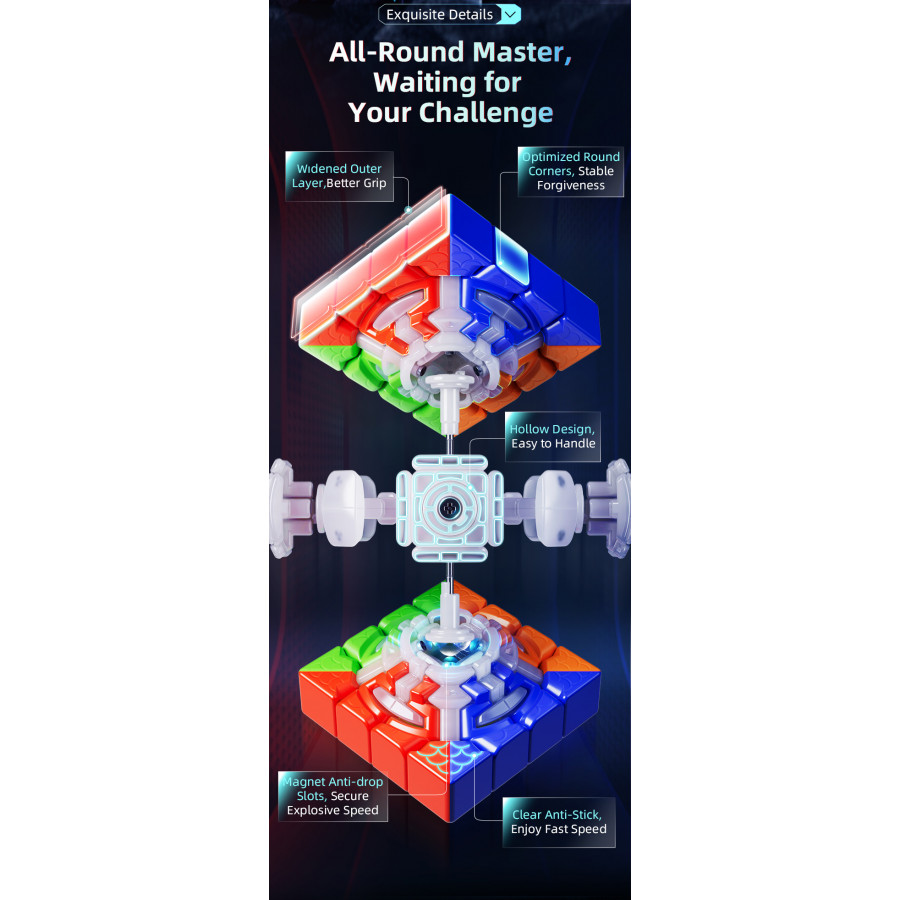 MoYu AoSu V7 4x4 Triple Track Magnetique UV