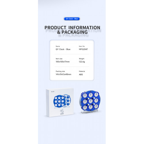 Qiyi Clock Magnetique Bleu
