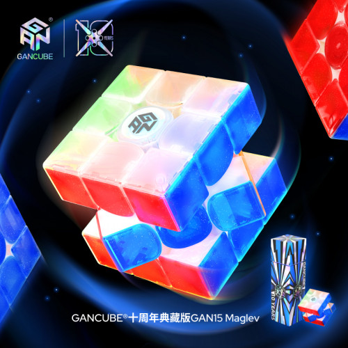 Caja del décimo aniversario de Gan 15 MagLev 3x3 UV