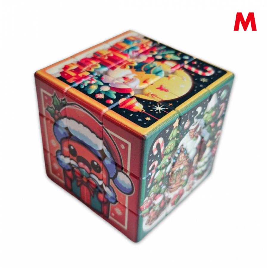 Cube 3x3 thème Noël Magnetique