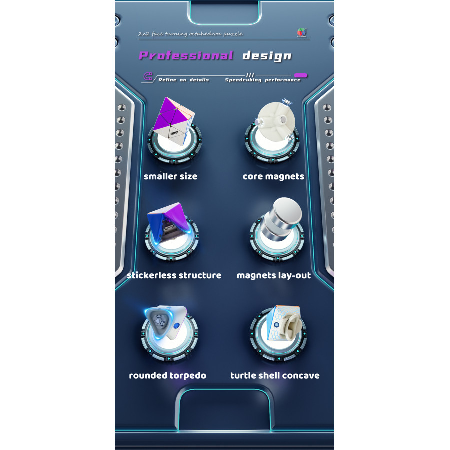 DianSheng FTO 2x2 Magnetique Noir