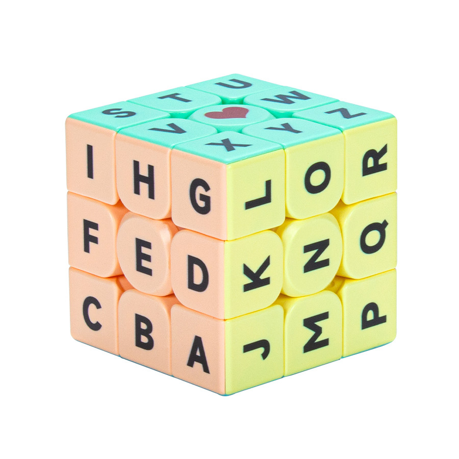 Cube 3x3 lettres UV Pastel