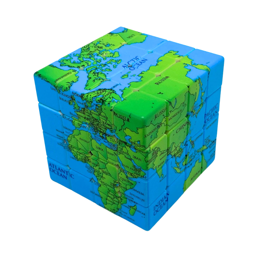 Cube 4x4 carte de la terre