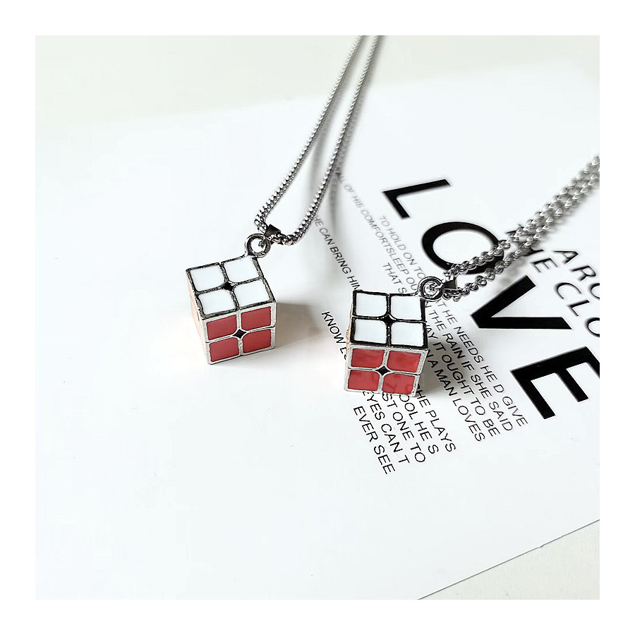Metal 2x2 Cube Necklace