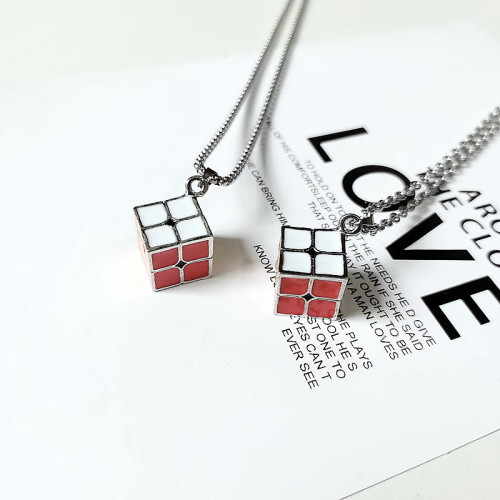 Metal 2x2 Cube Necklace