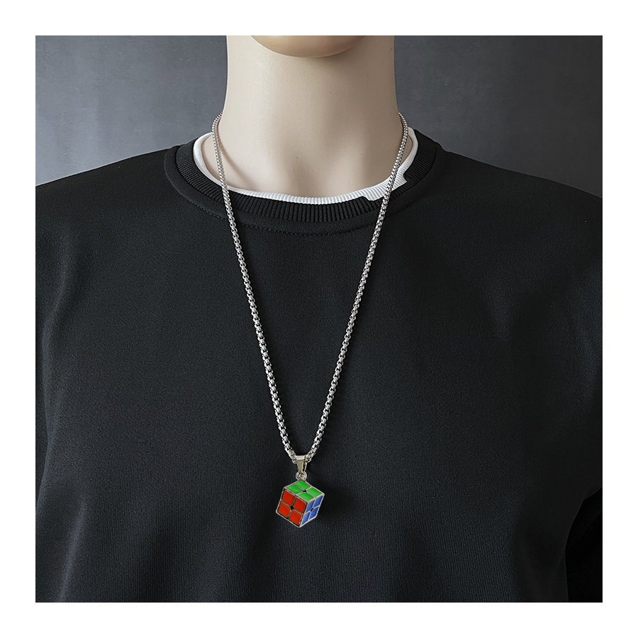 Metal 2x2 Cube Necklace