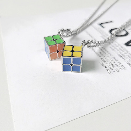 Metal 2x2 Cube Necklace