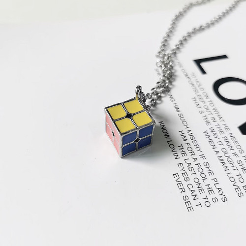 Metal 2x2 Cube Necklace