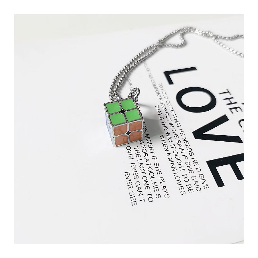 Metal 2x2 Cube Necklace