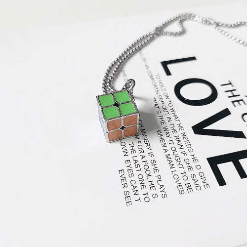 Metal 2x2 Cube Necklace