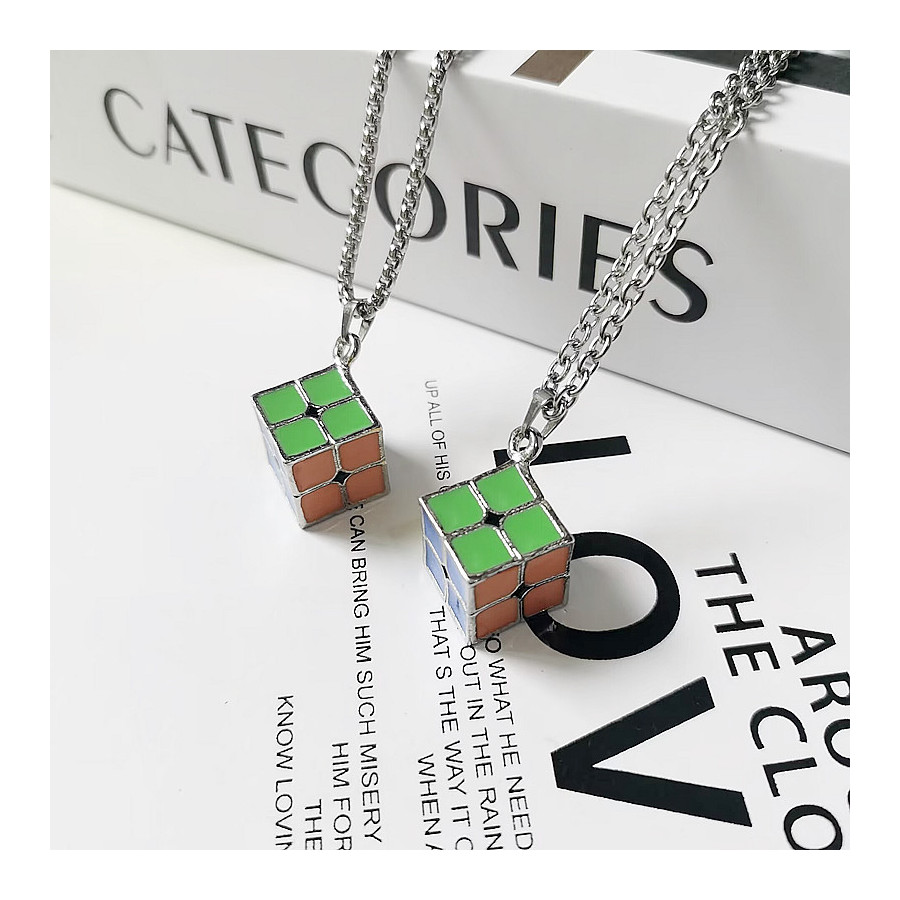Metal 2x2 Cube Necklace