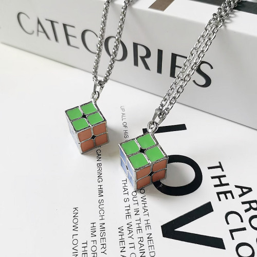 Metal 2x2 Cube Necklace