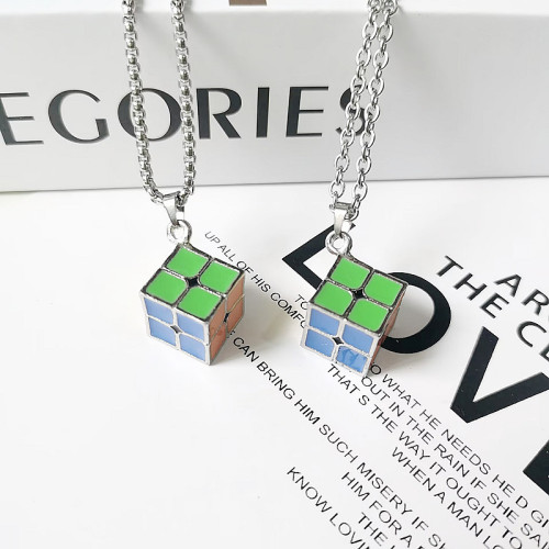 Metal 2x2 Cube Necklace