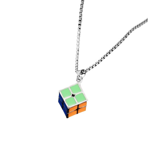 Metal 2x2 Cube Necklace