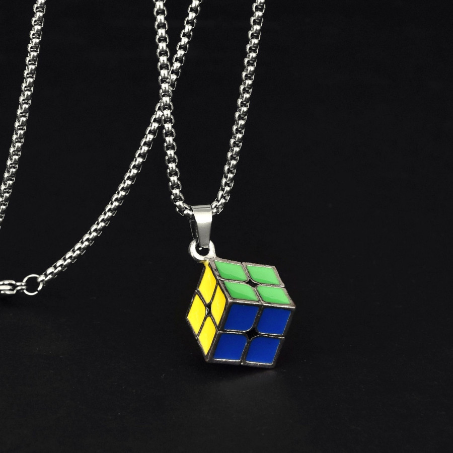 Metal 2x2 Cube Necklace