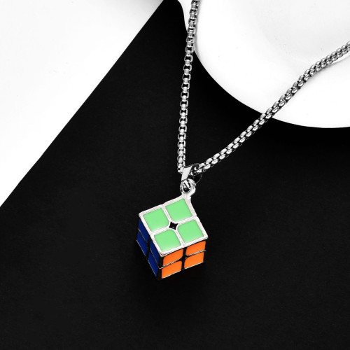 Metal 2x2 Cube Necklace