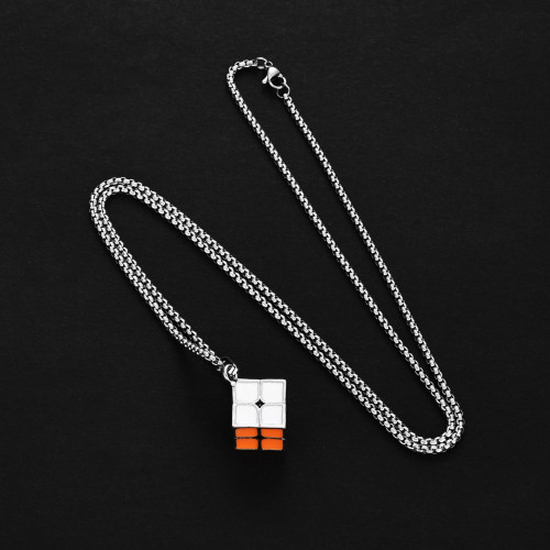 Metal 2x2 Cube Necklace