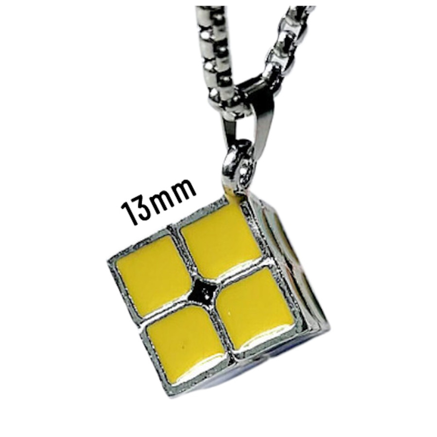 Metal 2x2 Cube Necklace
