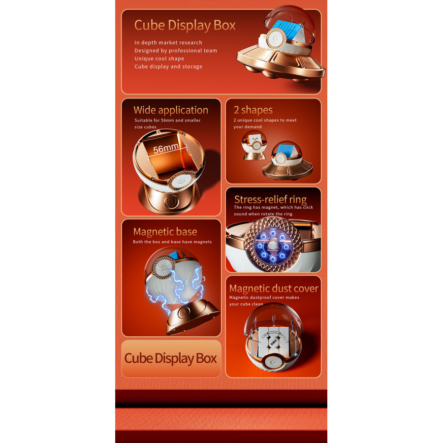 Présentoir cube Capsule magnétique OVNI