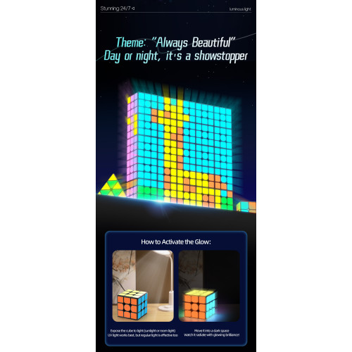 QiYi 3x3 Magnétique Fluorescent stickers