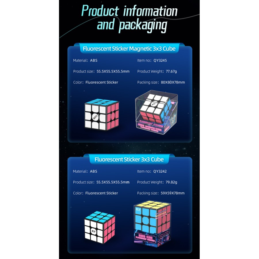 QiYi 3x3 Magnétique Fluorescent stickers