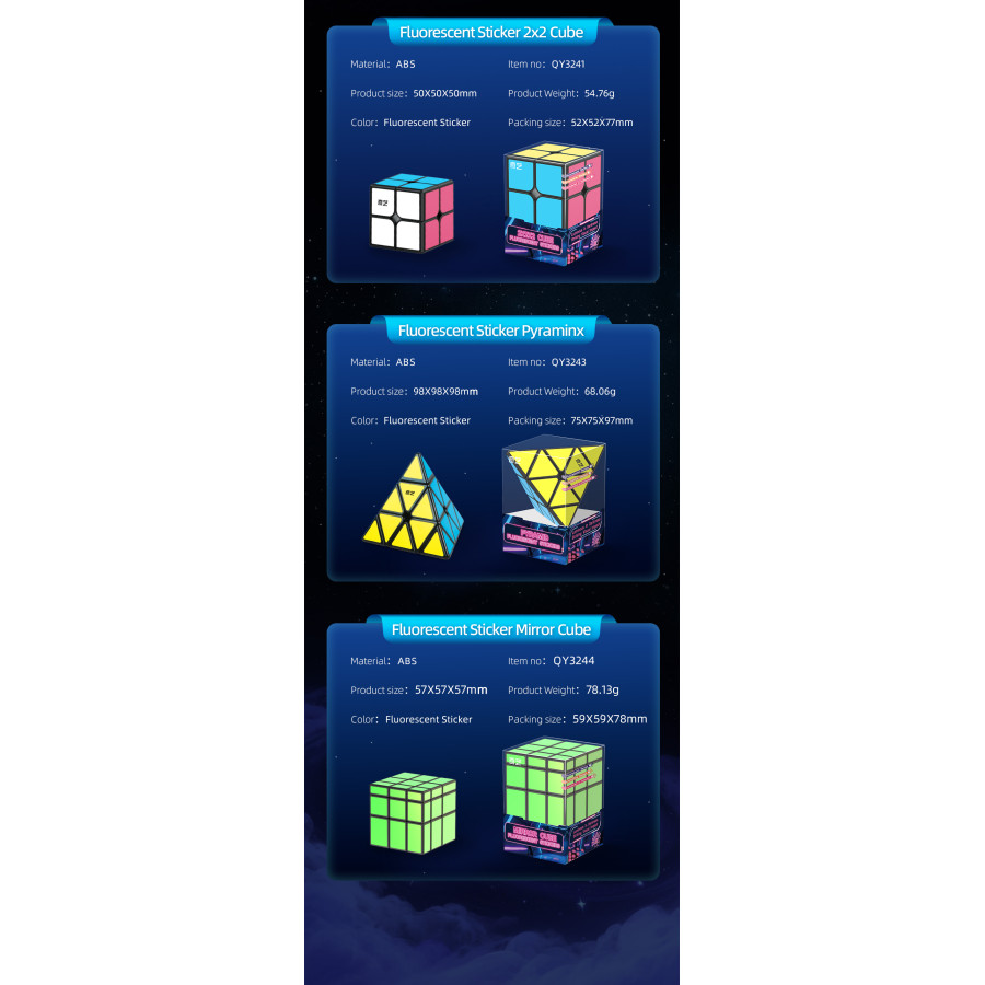 QiYi 3x3 Magnetic Fluorescent stickers