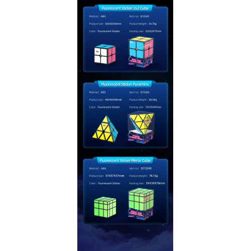 QiYi 3x3 Magnetic Fluorescent stickers