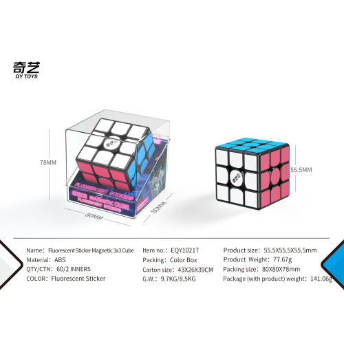 QiYi 3x3 Magnétique Fluorescent stickers