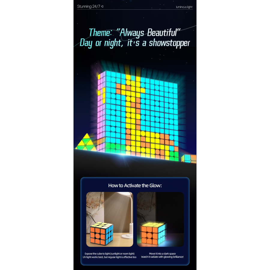 QiYi 2x2 Magnétique Fluorescent stickers