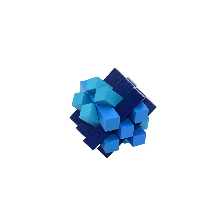 Bleu oblique 15 Blocs Puzzle 3D bois