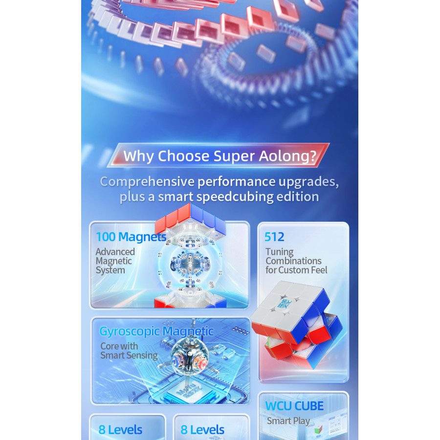 MoYu Super Aolong 3x3 AI 20 aimants Ball-Core...