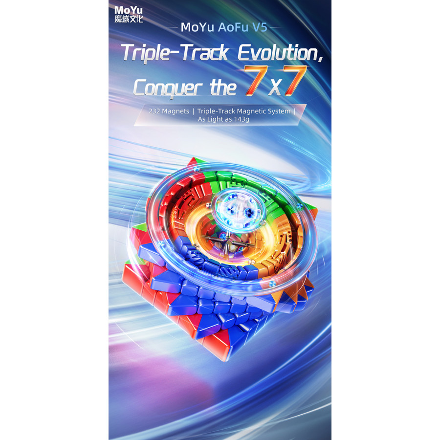 Moyu AoFu V5 7x7 Triple Track Magnetico UV