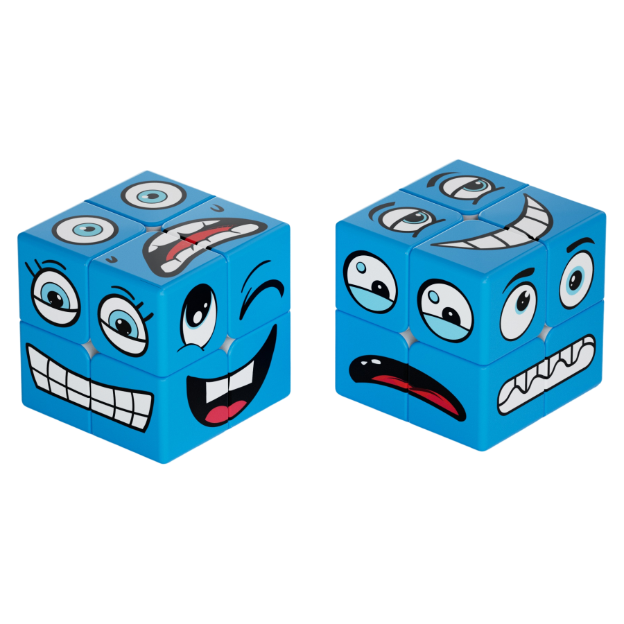 Cube "Faces" bleu 2x2