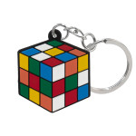 Llavero de goma blanda de PVC con diseño de cubos