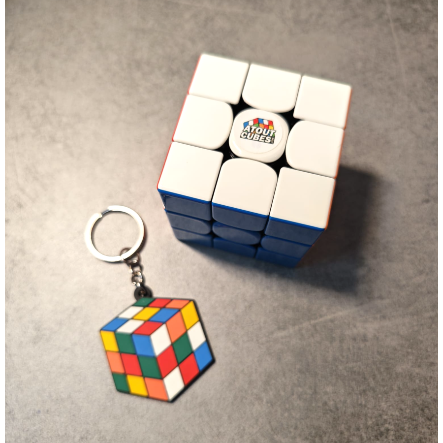 Cube Pattern PVC Soft Rubber Keychain